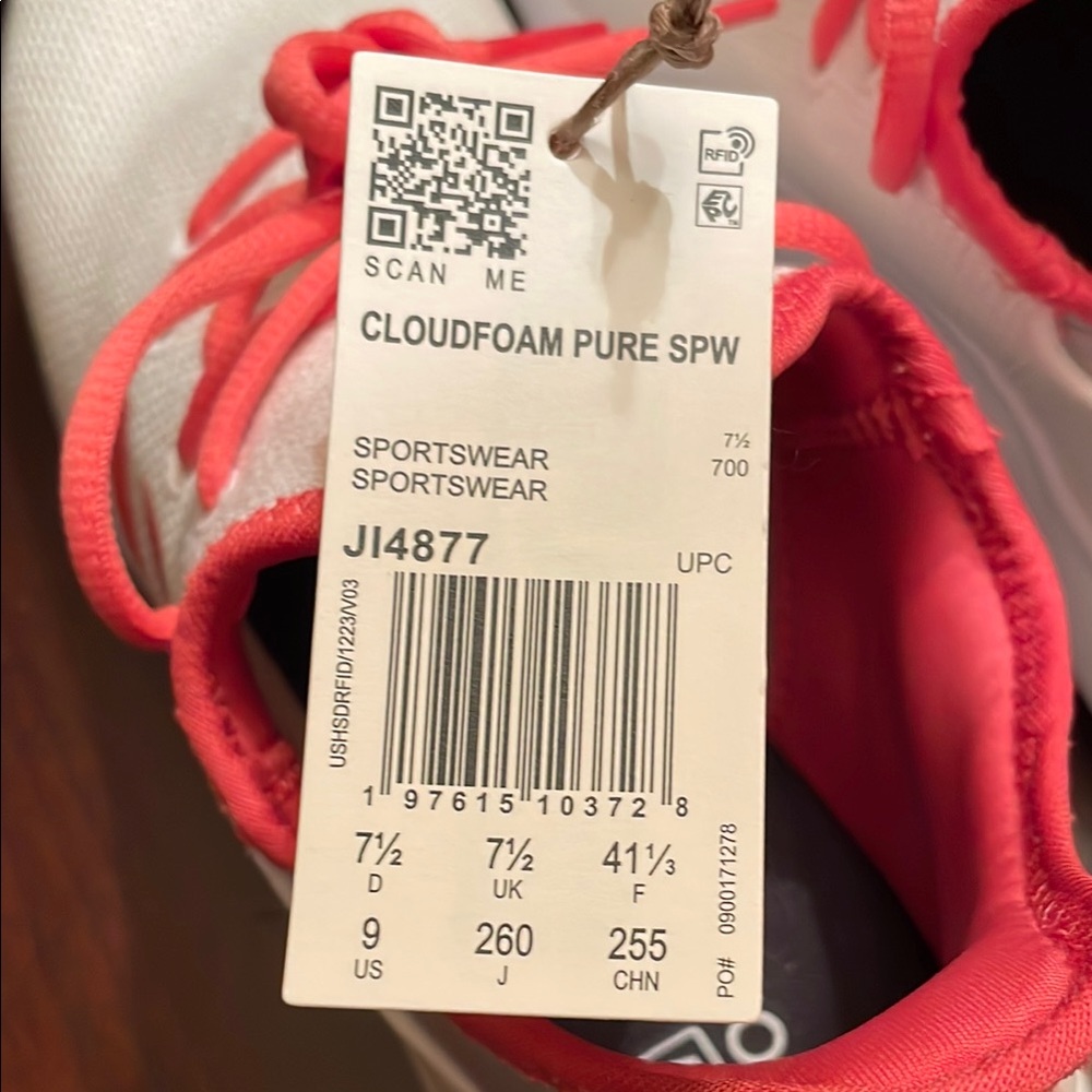 Adidas women White and Scarlet Sneakers - Picture 4 of 5